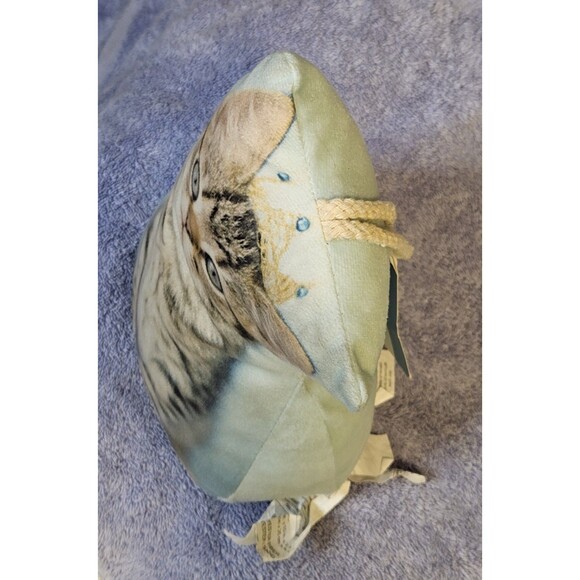 Rachael Hale Cat Kitten Doorstop Tiara Crown Blue Bean Bag w/ Handle - Picture 4 of 7